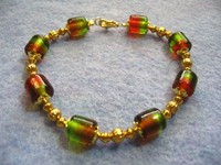 Golden Green and Red Bracelet