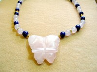 Rose Quartz Butterfly Necklace