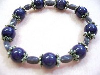 Purple Jade and Glass Bead Bracelet