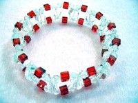 Red and Clear Crystal Stretch Bracelet