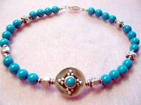 Turquoise Ankle Bracelet-Grade AA Beads