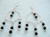 Black Crystal Dangle Earrings